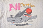 Vintage 1990s P-40 Curtiss Warhawk Fighter Plane Single Stitch Graphic T Shirt Made In USA Size M