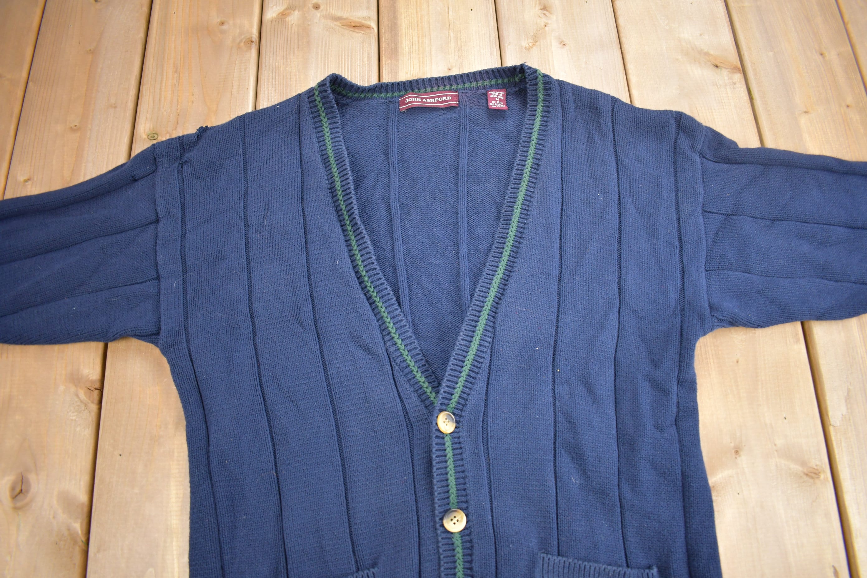 Vintage 1990s John Ashford Knit Cardigan Sweater