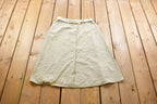 True Vintage 1980s Joyce Jaguar Green Striped Skirt Size 28 x 28