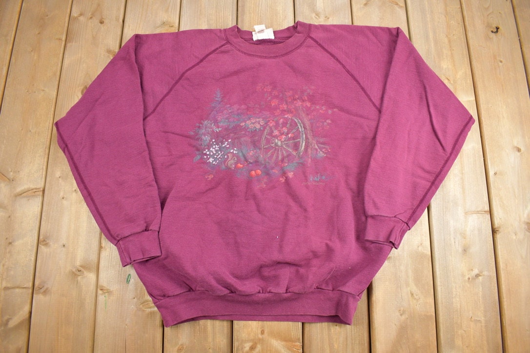 Vintage 1990s Cute Fall Theme Crewneck Sweater