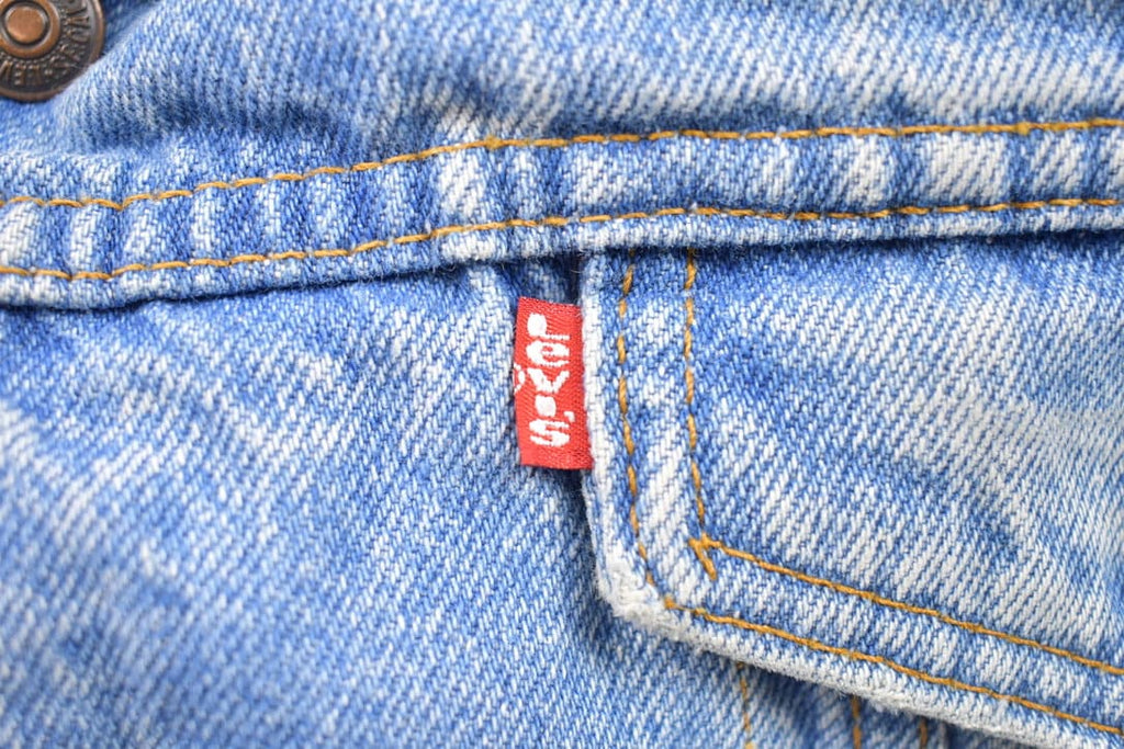 Vintage 1980s Levi's Sherpa Jacket Light Wash Denim