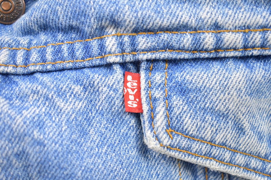 Vintage 1980s Levi's Sherpa Jacket Light Wash Denim