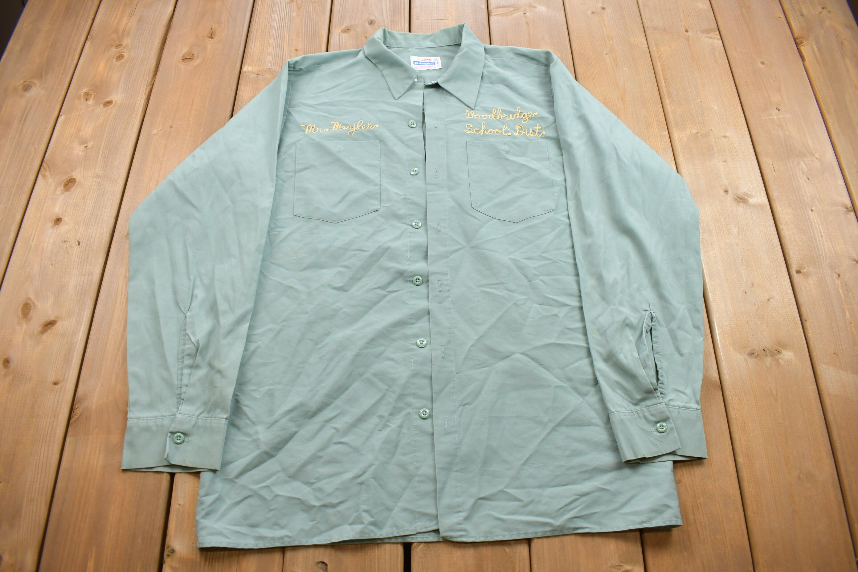 Vintage 1980s Woodbridge School District Button Up Shirt