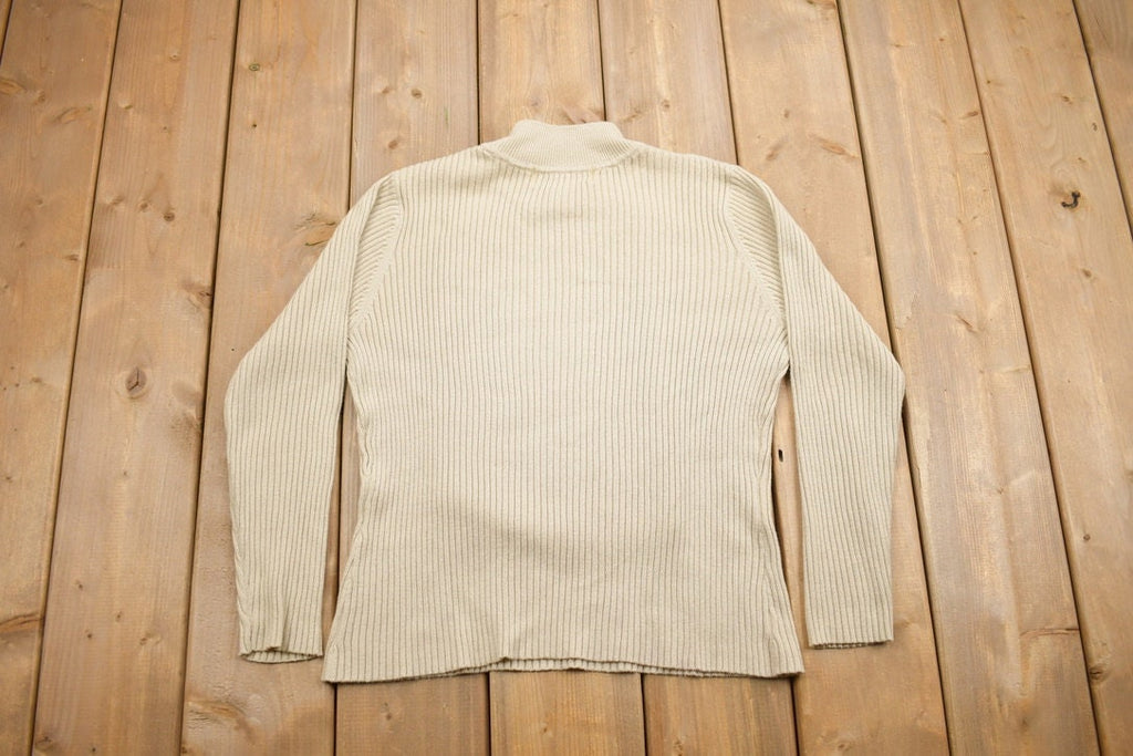 Vintage 1990s Elite Blank Knitted Mock Neck Sweater