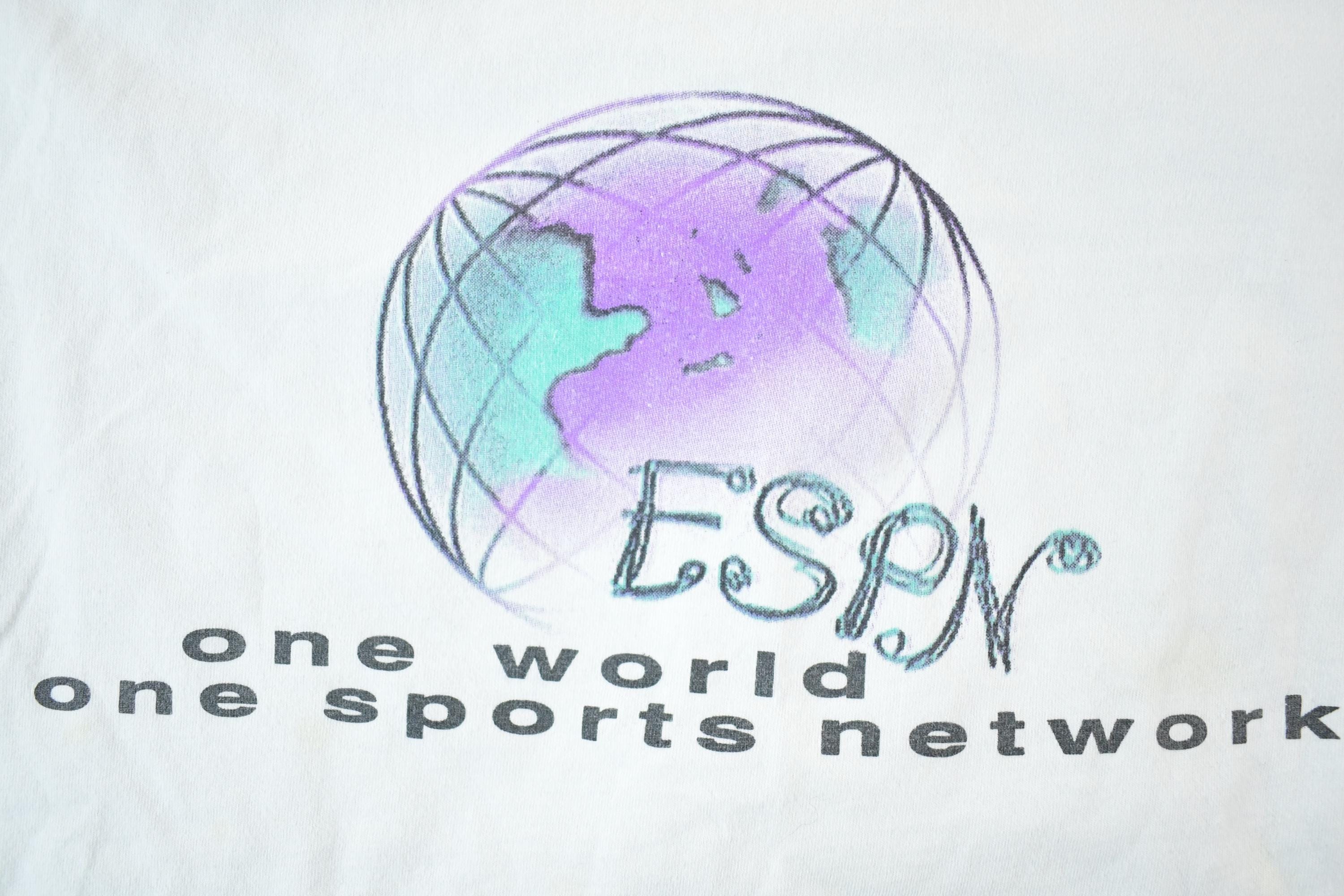 Vintage 1990s ESPN Sports Network Souvenir T-Shirt Mens M