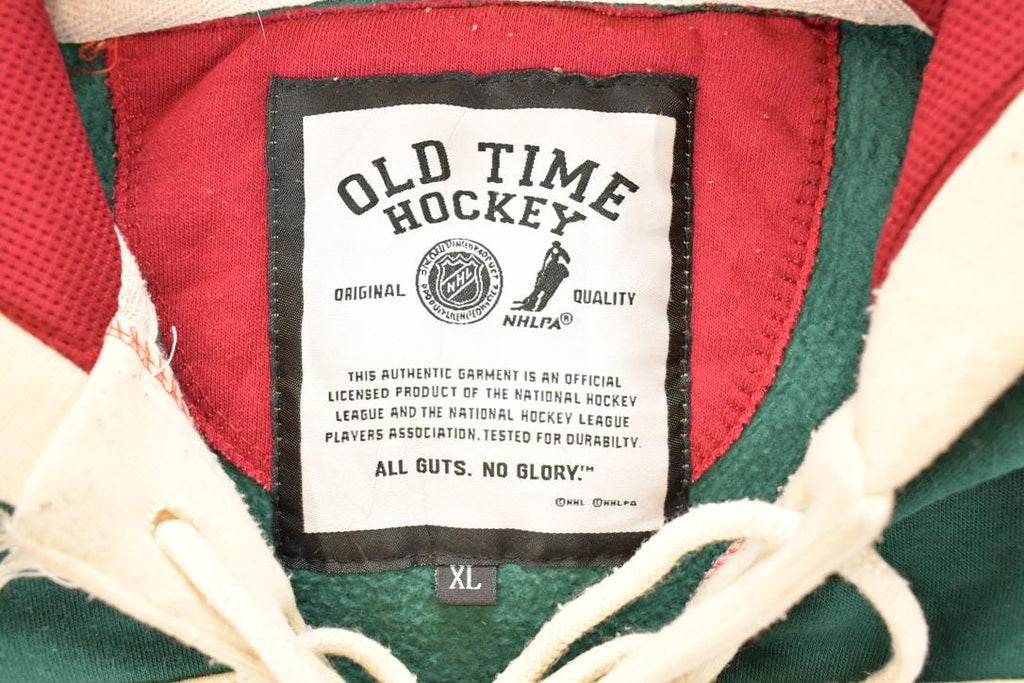 Vintage 1990s Minnesota Wild Old Time Hockey NFL Hoodie Sweatshirt Men's XL