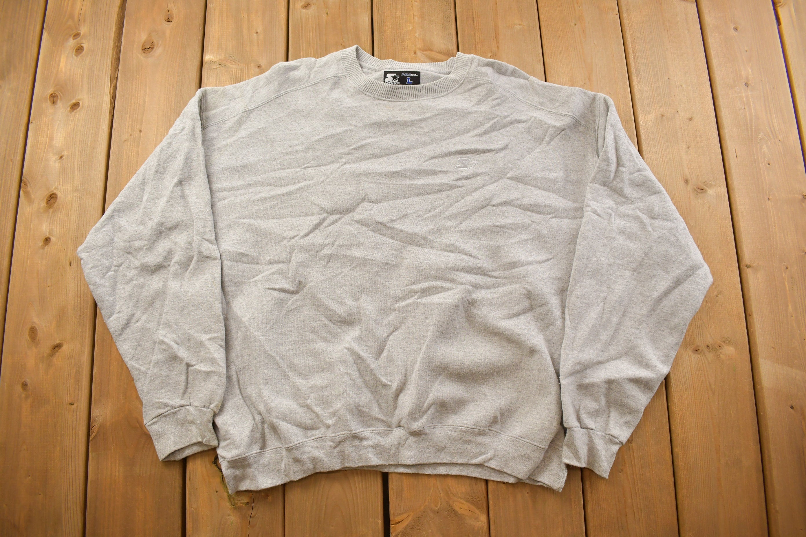 Vintage 1990s Blank Grey Starter Crewneck Sweatshirt