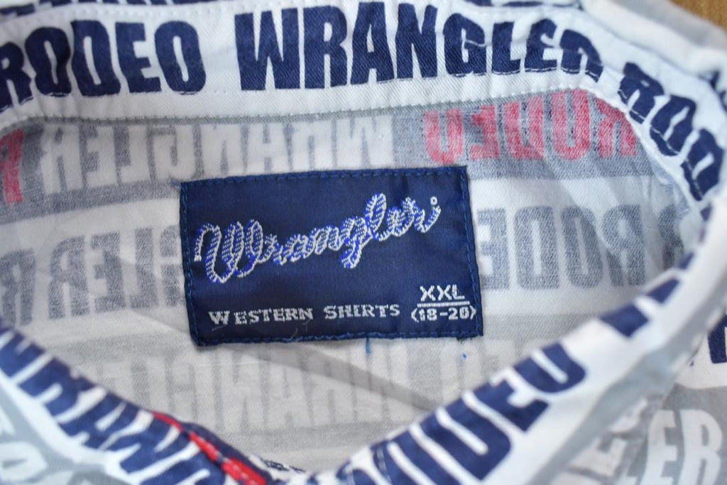 Vintage 1990s Wrangler All Over Print Button Up Wetern Shirt