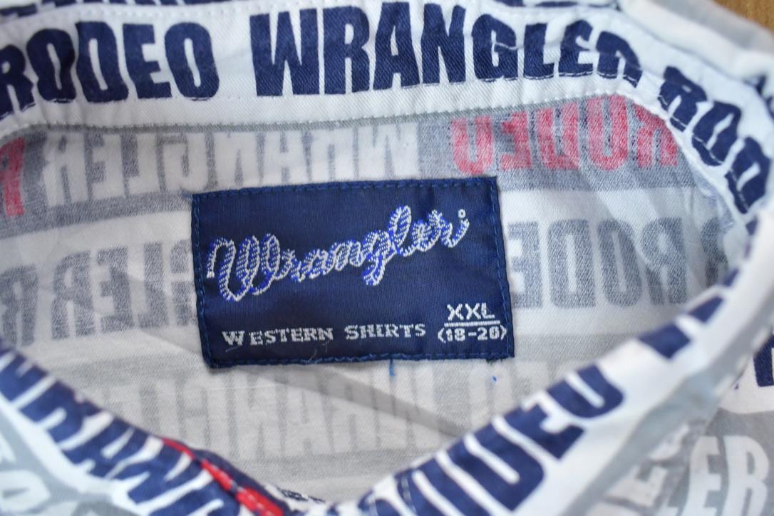 Vintage 1990s Wrangler All Over Print Button Up Wetern Shirt