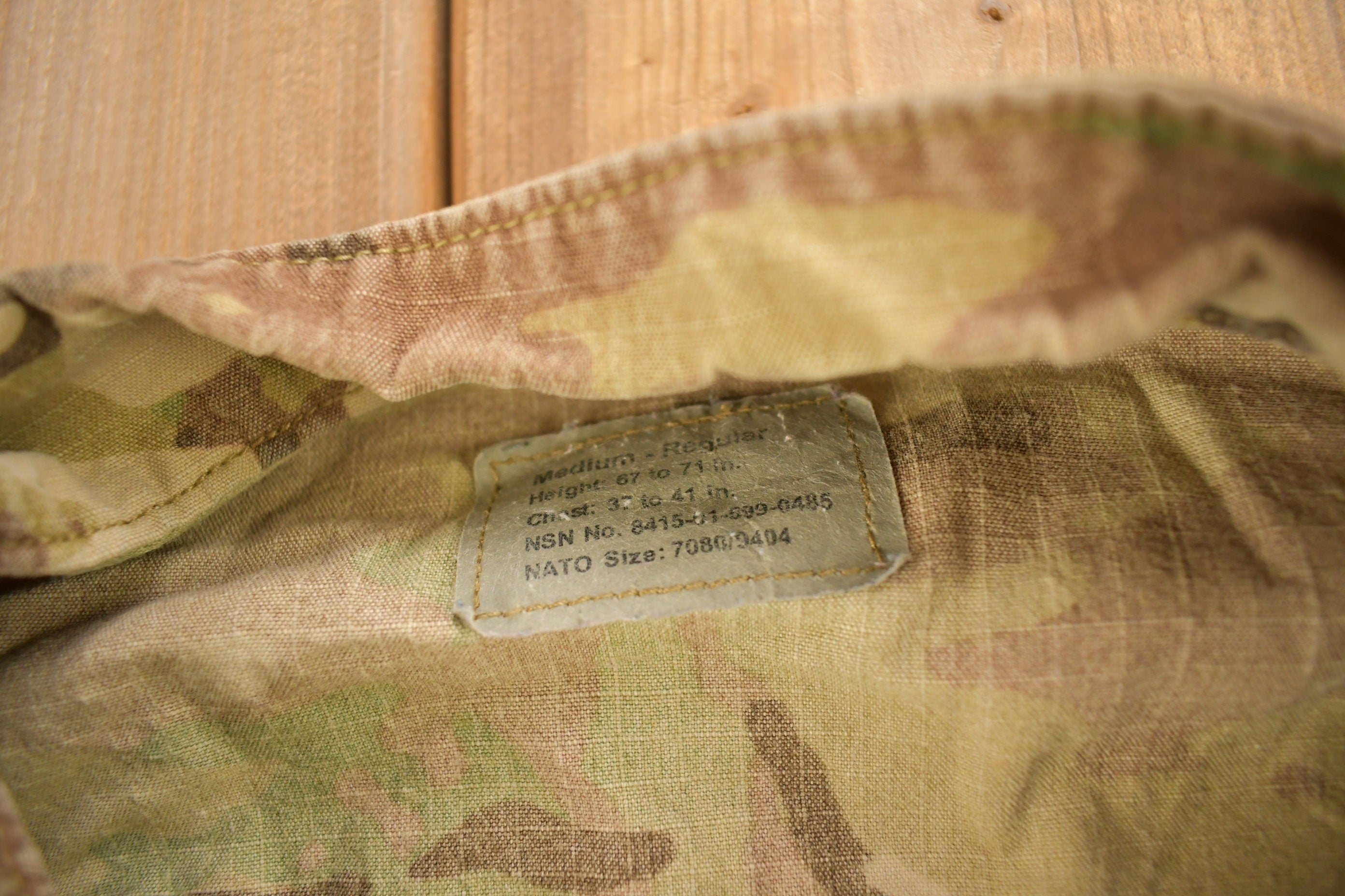 Vintage Military Camouflaged Button Up Shirt