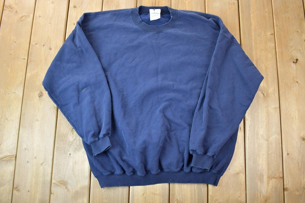 Vintage 1990s Blue Blank Crewneck Sweatshirt