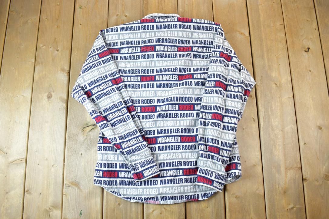 Vintage 1990s Wrangler All Over Print Button Up Wetern Shirt