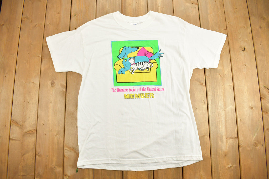 Vintage 1990s Animal Humane Society Member Graphic T-Shirt