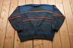 Vintage Knitted Striped Design Cardigan Sweater