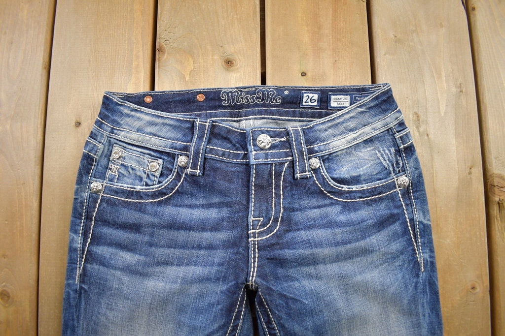 Vintage Y2K Miss Me Bedazzled Low Rise Jeans Size 26x31