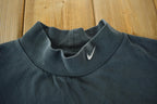 Vintage Y2K Nike Mini Swoosh Black Mock Neck Shirt / Vintage Nike / Sportswear / Streetwear / Long-sleeve