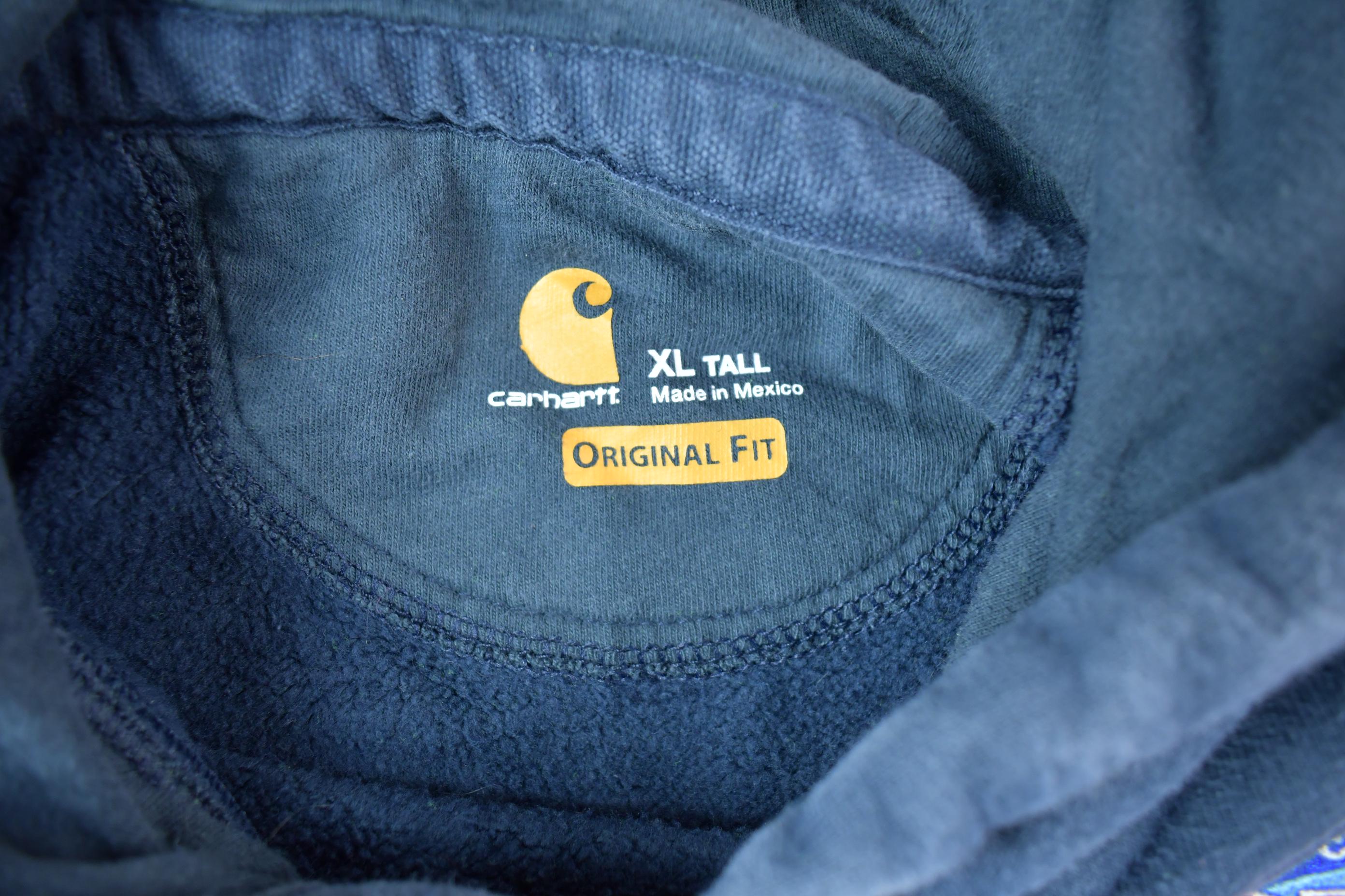 Vintage Distressed Carhartt Full Zip Fleece Lined Hoodie Sweatshirt