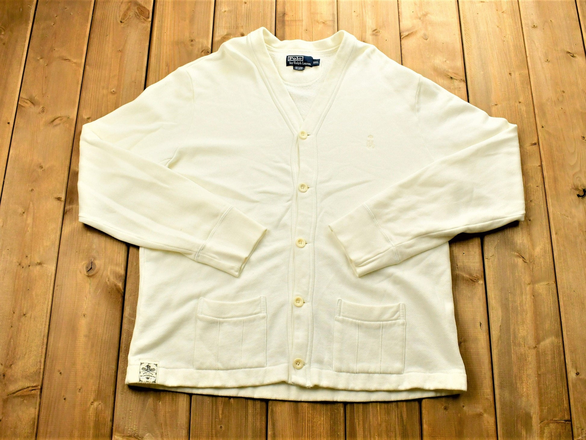 Vintage 1990's Polo Ralph Lauren RPL Blank Cardigan Sweatshirt