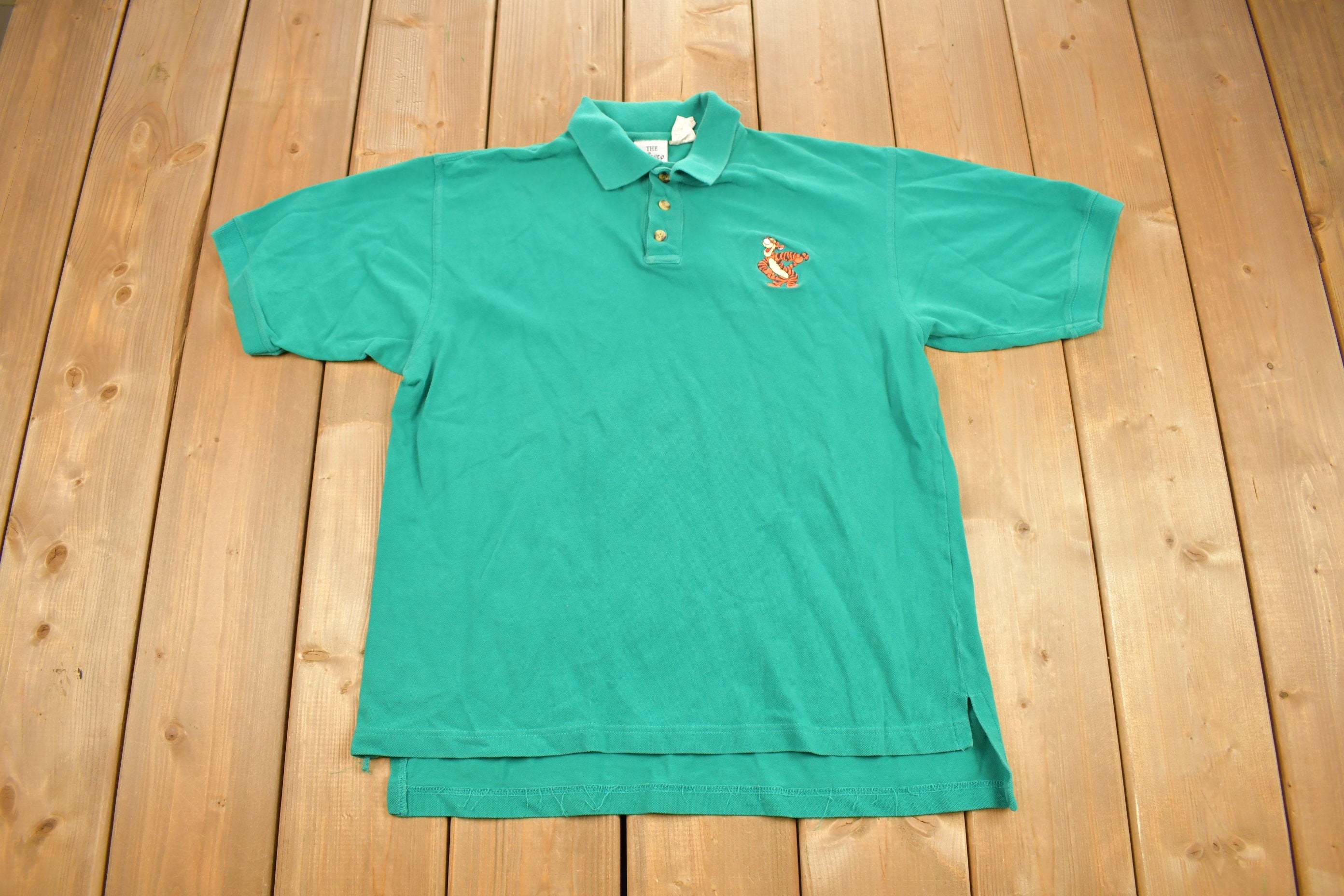 Vintage 1990s The Disney Store Tigger Embroidered Polo T-Shirt