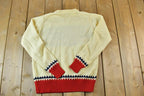 Vintage 1980s Ski Knit Crewneck Sweater /