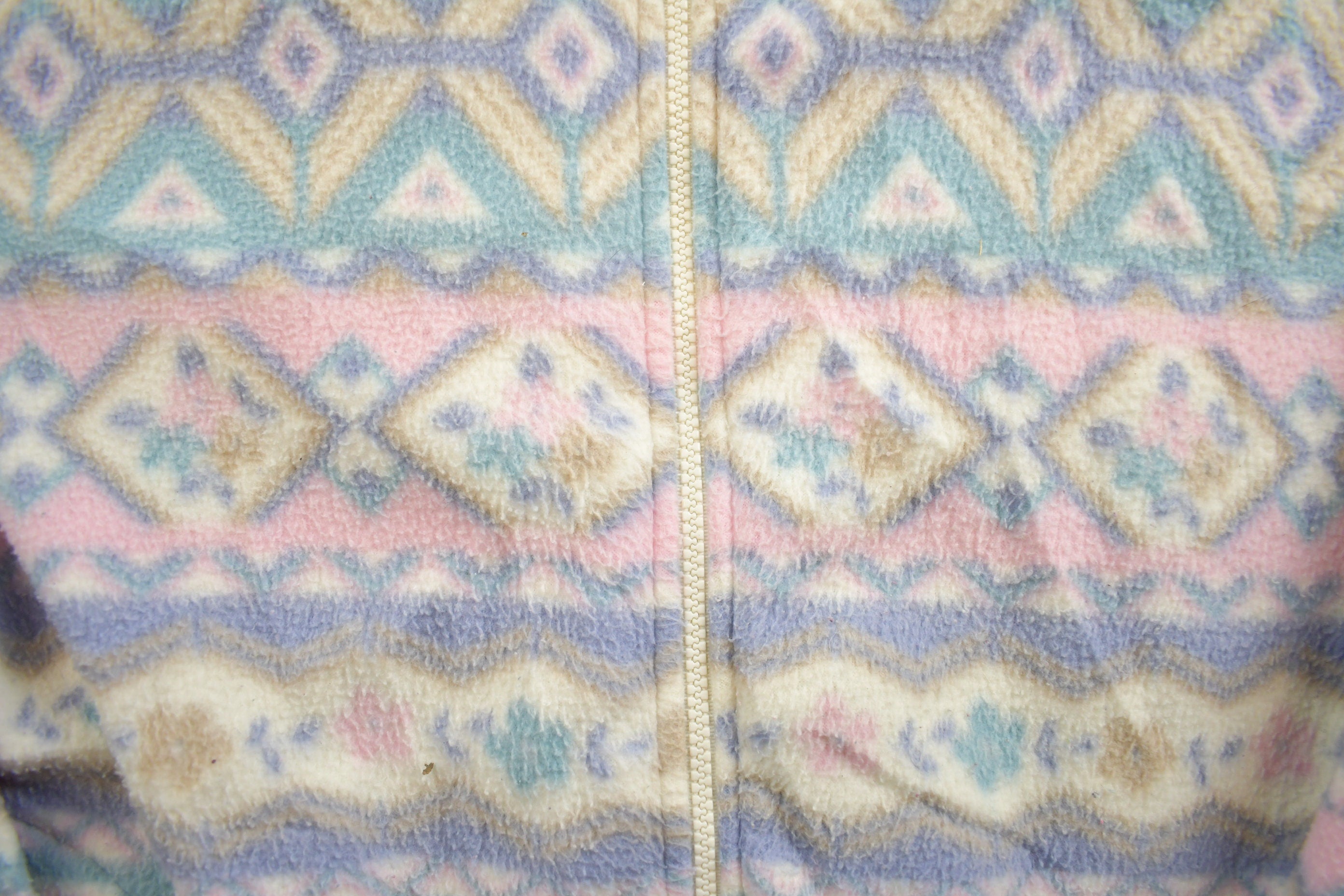 Vintage 1990s Alfred Dunner Colorful Fleece Zip Up Sweater