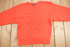 Vintage 1980s New View Knit Orange Crewneck Sweater