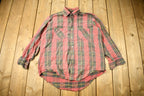 Vintage 1980s JC Penney Red Plaid Flannel Button Up Shirt