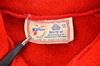 Vintage 1990s Norman 100% Virgin Wool Knit Red Full Zip Up Sweater