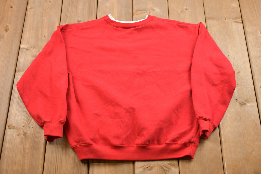 Vintage 1990 Bold Spirit Floral Embroidered Crewneck Sweatshirt