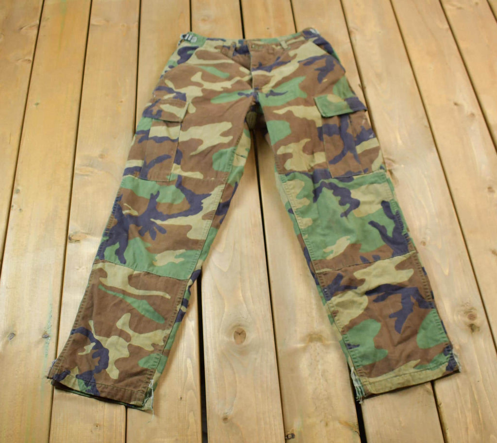 Vintage 2001 Military Woodland Camouflage Cargo Pocket Pants 35 x30