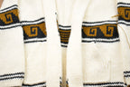 Vintage 1980s Knitted Abstract Print Cardigan Sweater
