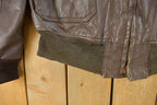 Vintage 1980s Leather Bomber Flight Jacket Men's Large
