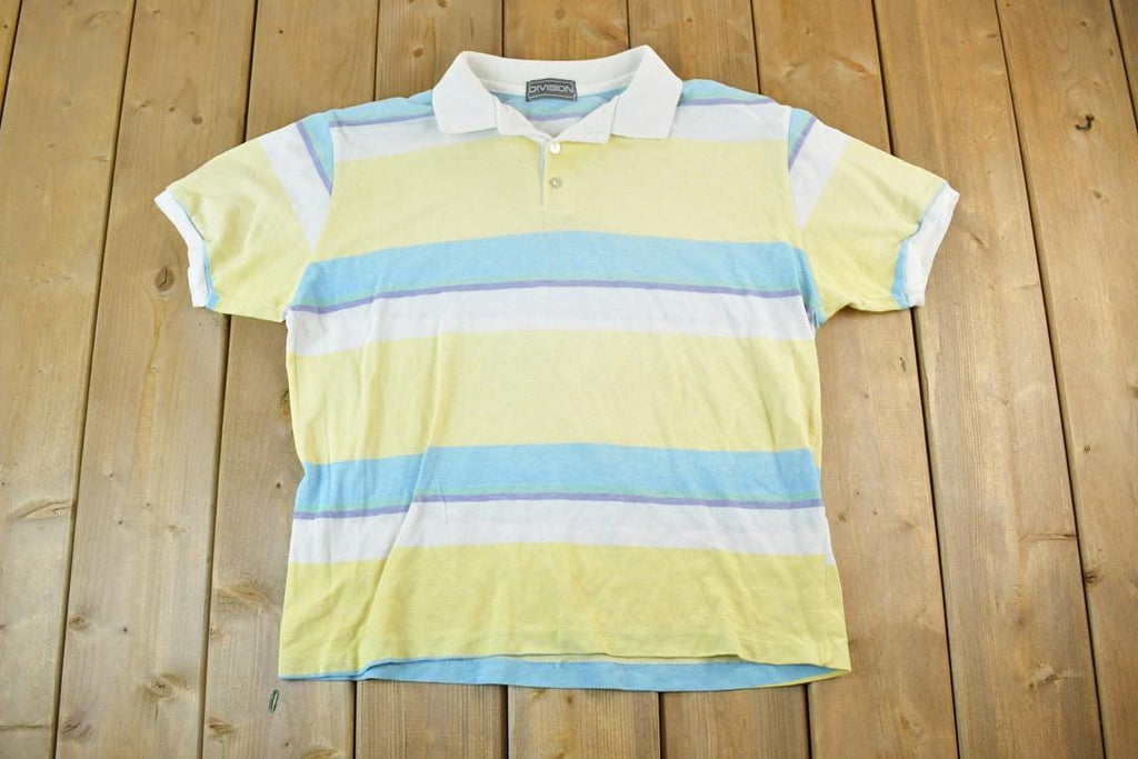 Vintage 1990s Division Button Up Polo Style Shirt