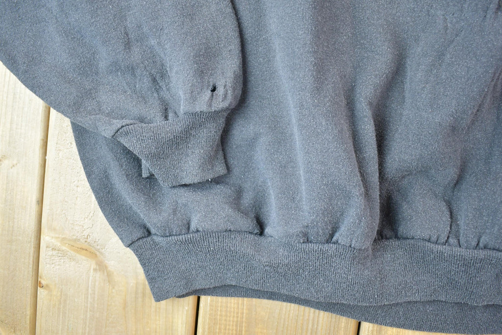 Vintage 1990s Hanes Blank Faded Black Boxy Crewneck Sweatshirt