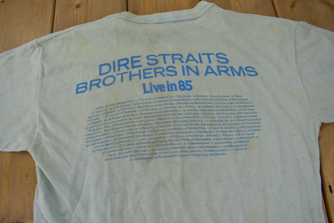 Vintage 1985 Dire Straits Brothers In Arms Tour Band T-shirt