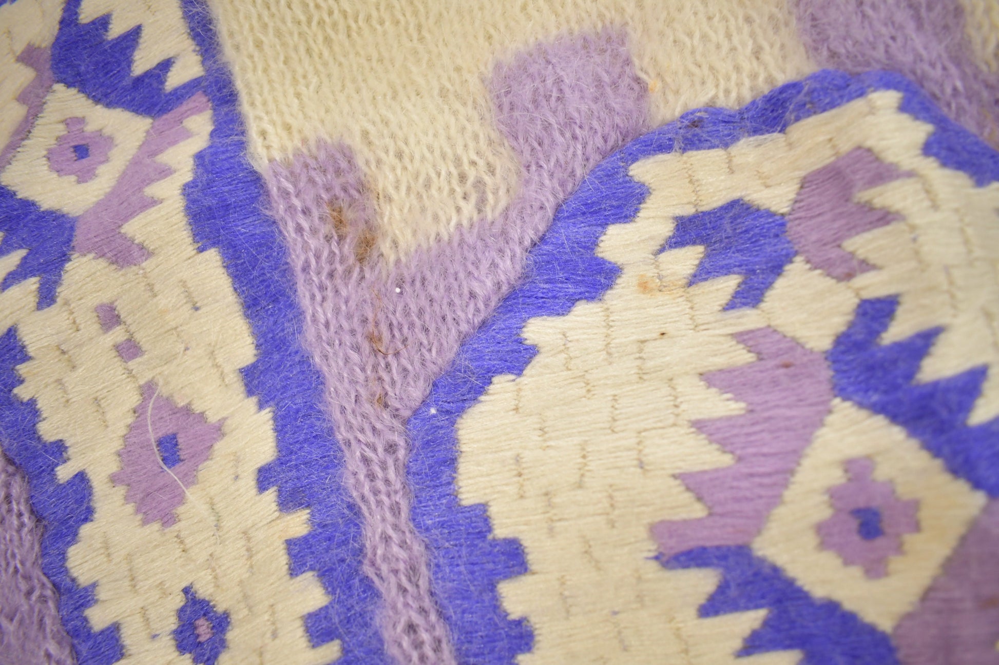 Vintage 1990s Color Block Mohair Knitted Sweater