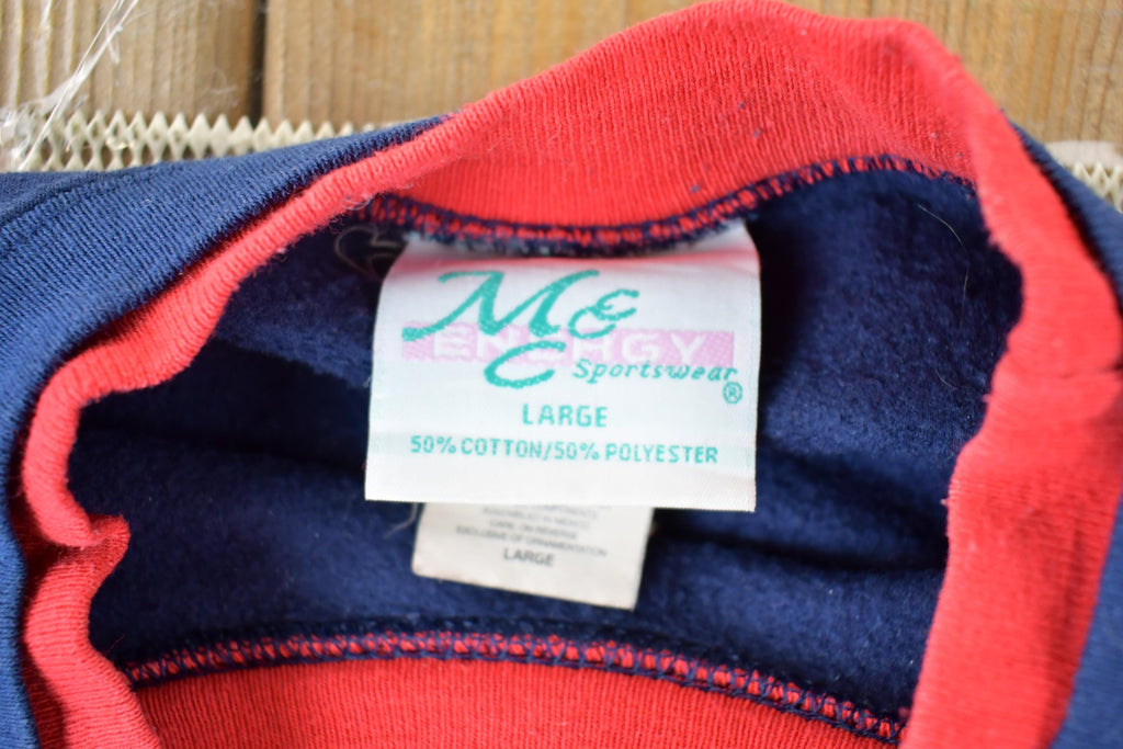 Vintage 1990s Winter Sleigh Double Collar Cute Crewneck Sweater