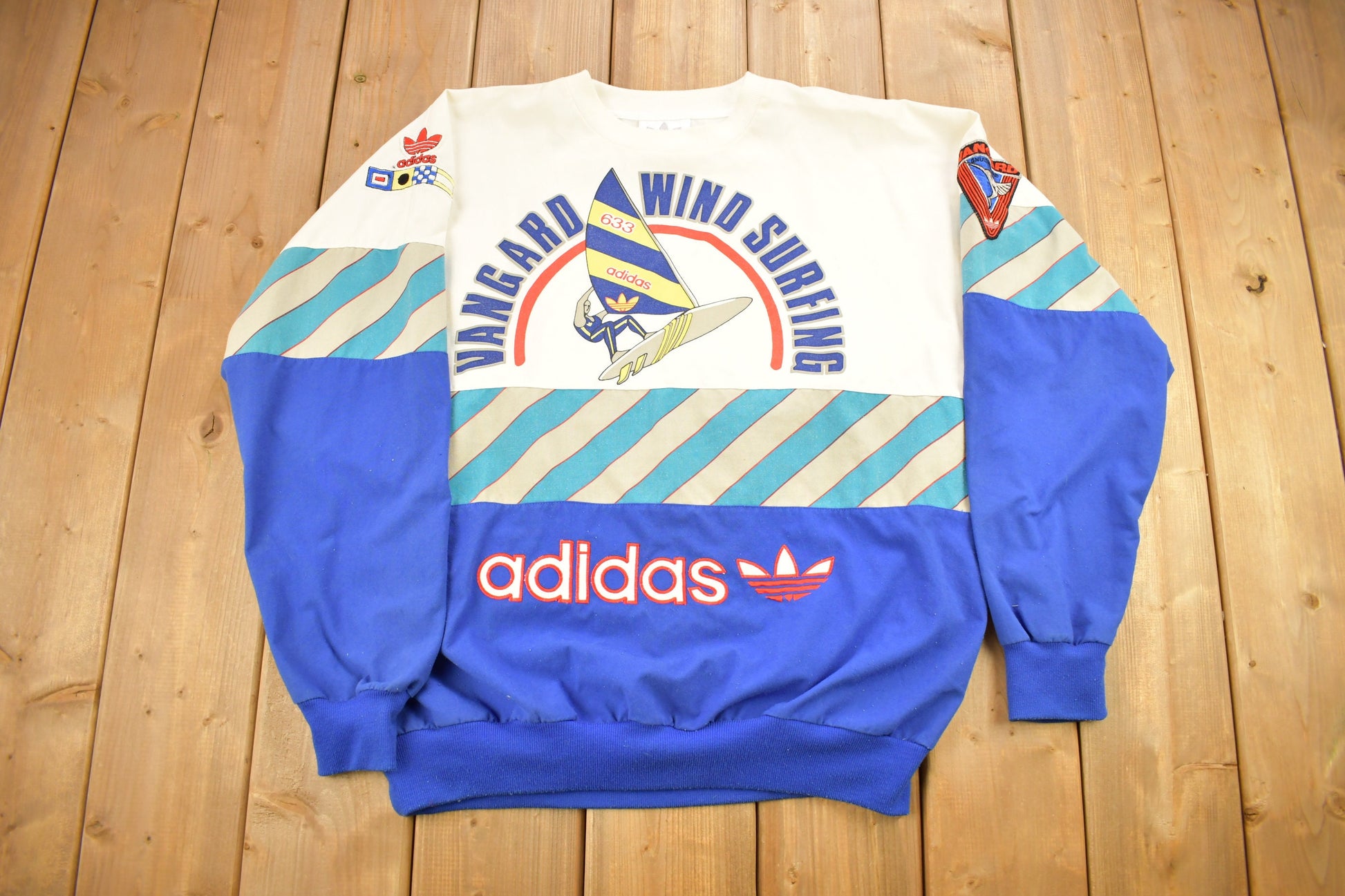 Vintage 1980s Adidas Vangard Wind Surfing Crewneck Sweatshirt