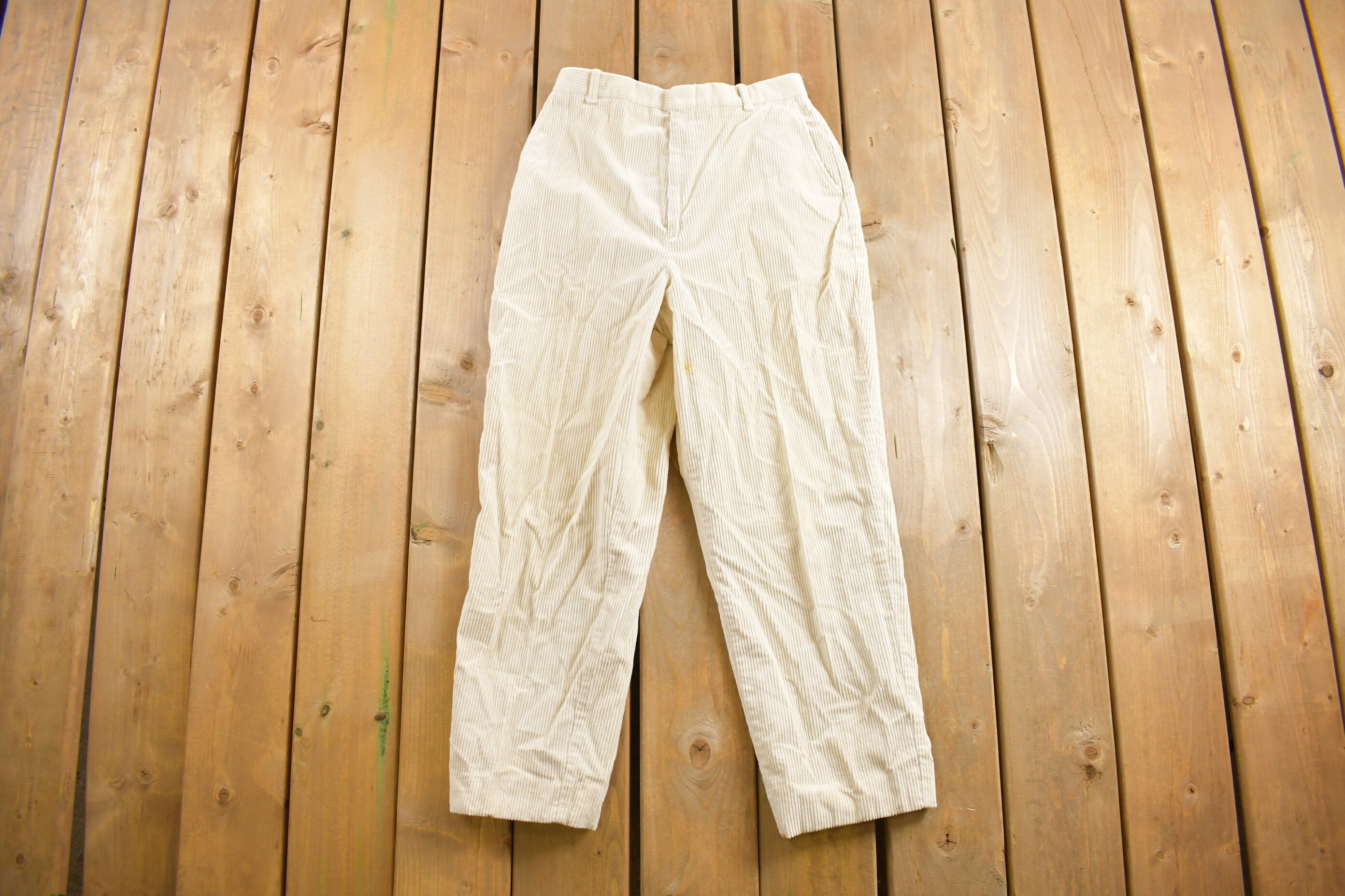 Vintage 1990s Cheenos White Corduroy Pants Size 28 x 25.5
