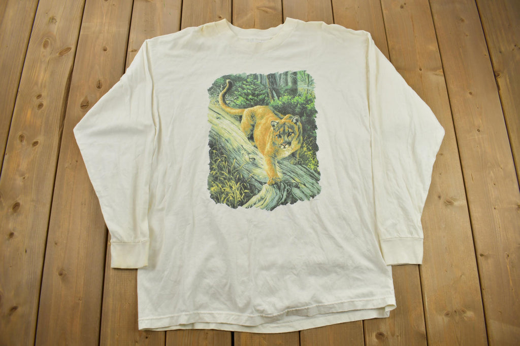 Vintage 1990s Cougar Graphic Long Sleeve T-Shirt
