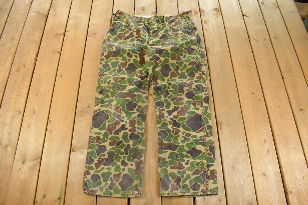 Vintage 1960s Saftbak Duck Camo Hunting Pants Men's 37 x 30 /