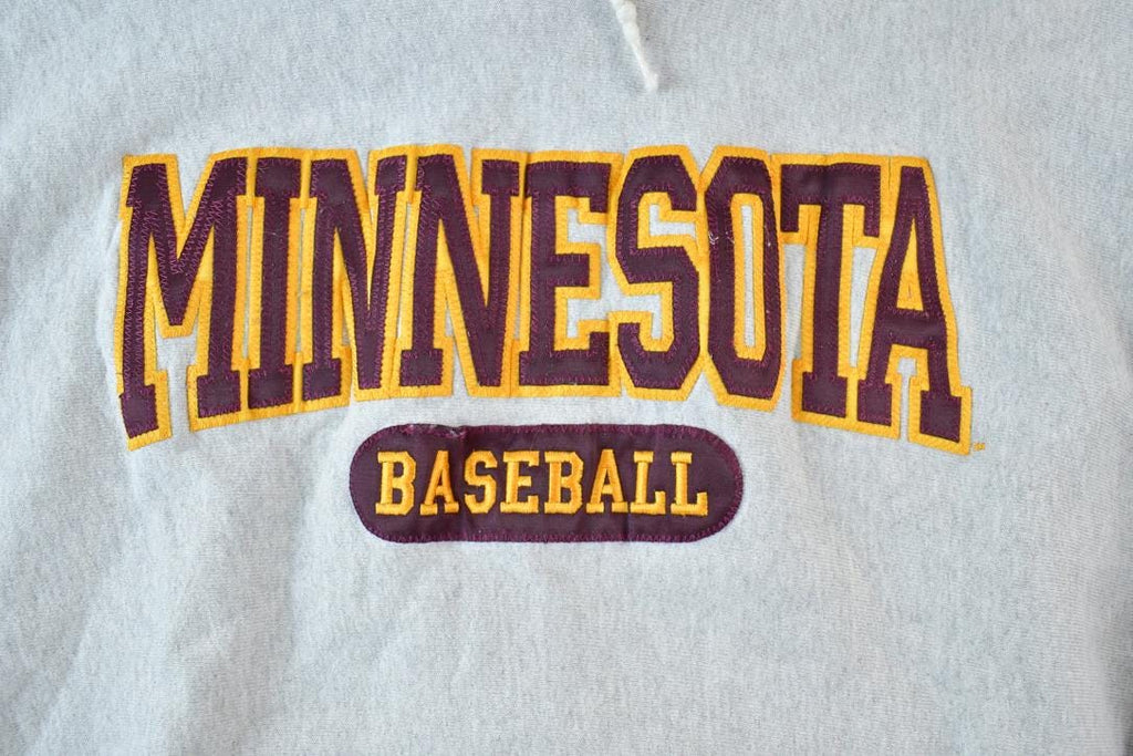 Vintage 1990s University Of Minnesota Baseball Collegiate Cross Grain Hoodie