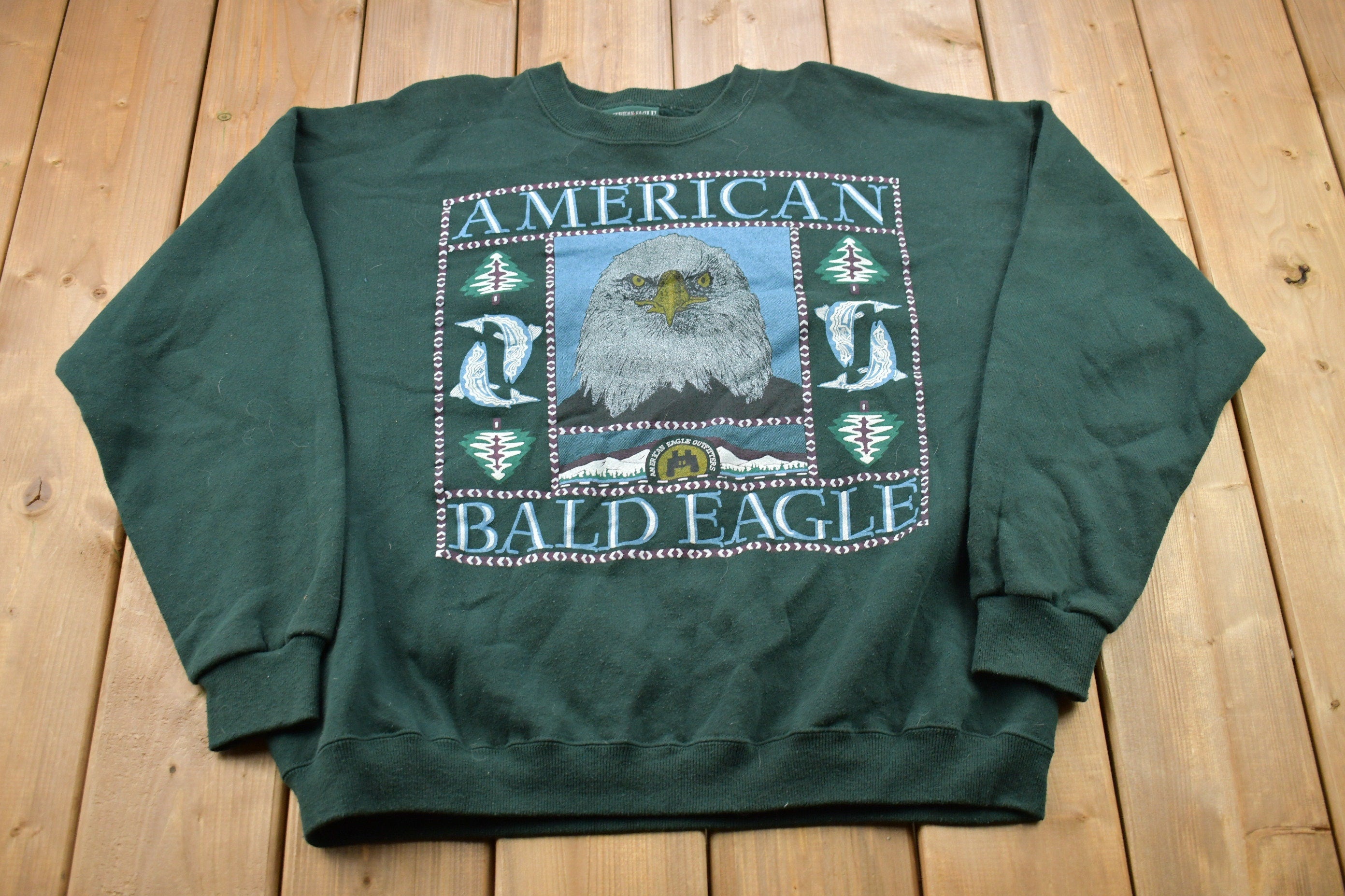 Vintage 1990s American Eagle Bald Eagle Graphic Crewneck Sweatshirt