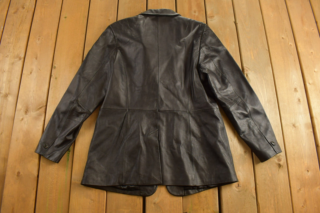 Vintage 1990s Denim & Co Leather Coat