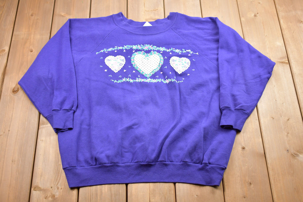 Vintage 1990s Love & Hearts Print Crewneck