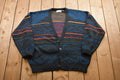 Vintage Knitted Striped Design Cardigan Sweater