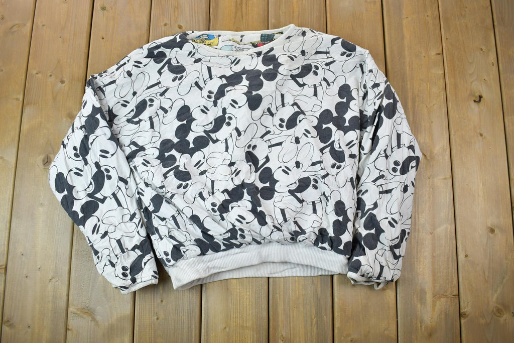 Vintage 1980s Mickey Mouse All Over Print Reversible Disney Crewneck