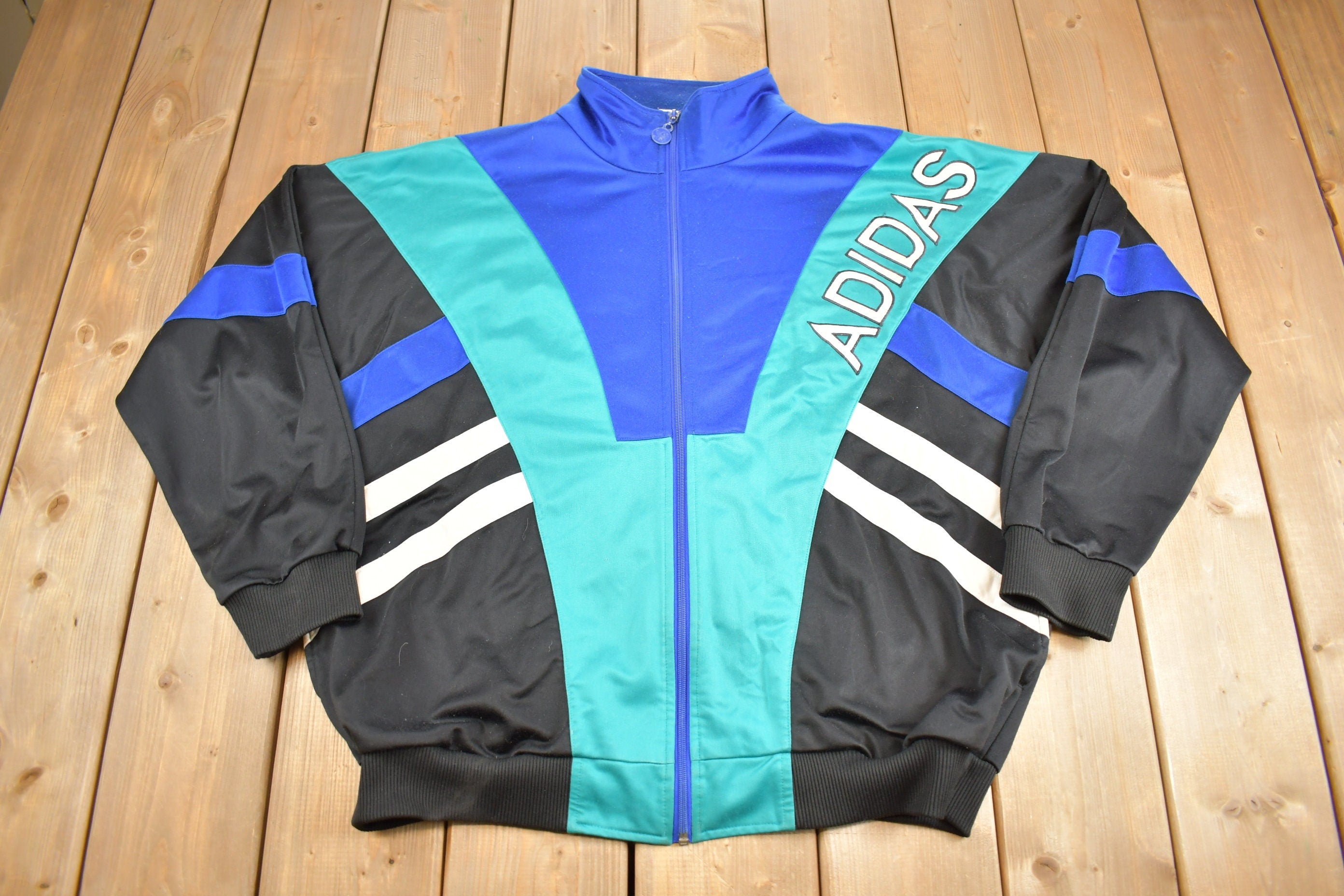 Vintage 1980s Adidas Color-Block Sweater