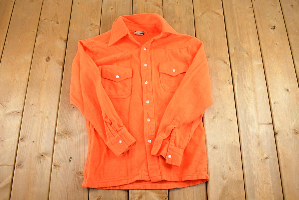 Vintage 1980s Orange Outdoorsman Button Up Shirt Men's S /