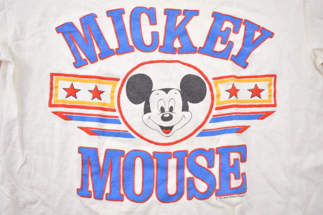 Vintage 1980s Disney Mickey Mouse Artex Graphic T-Shirt / 80s Disney / Vintage Mickey Mouse / Made In USA / Single Stitch